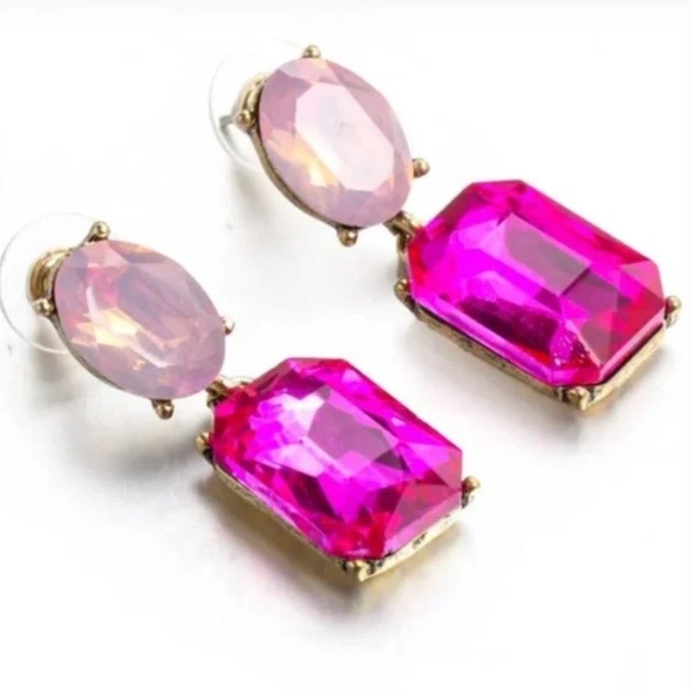 ❤️ FREE Rhinestone Baguette Classy Chic Elegant Party Pop Girly Artsy Earrings